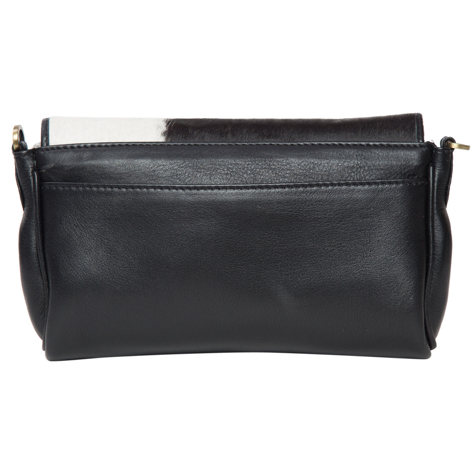 Italy – Black & White Cowhide Small Flap Bag - Cowhide Ladies Bags