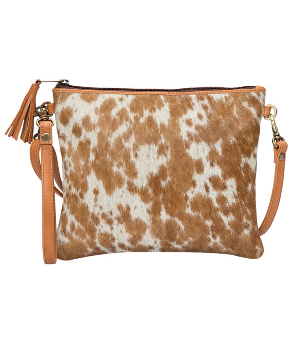Toronto Dbc – Speckly Tan & White Cowhide Clutch Bag - Buy Cowhide Bags Nz